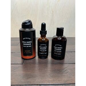 Single Barrel Bourbon Bath & Body Works LOT Body Spray Beard Oil Beard/Face Wash